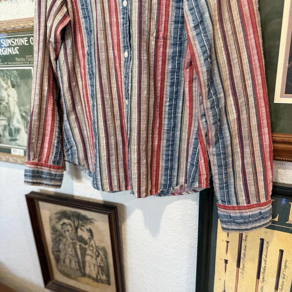 Vintage 00s The Territory Ahead Women's Button Up‎ Striped Shirt Size Small - Picture 4 of 6